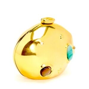 ZARA Stone Encrusted Gold Clutch Bag with chain